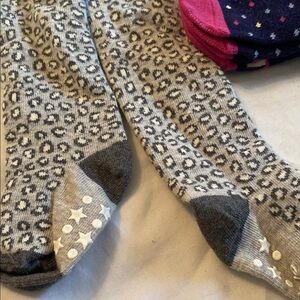 Playful Pink and Gray Ankle Socks Set